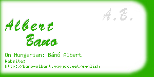 albert bano business card